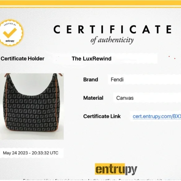 New Auth Fendi zucchino Monogram mini hobo Shoulder Bag orange black logo canvas - Picture 2 of 16